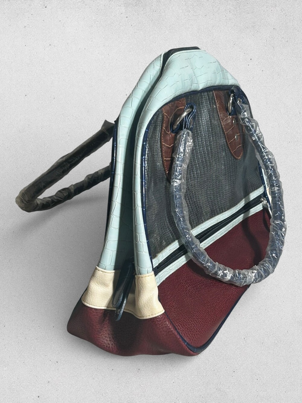 Spencer & Rutherford Structured Satchel Croc Embossed Multicolor Bag